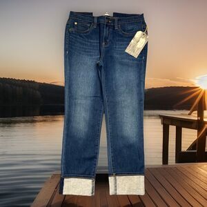 Henry & Belle Drake Cuffed Crop Jeans 28 (28x23.5) Blue Stretch Denim Womens NWT